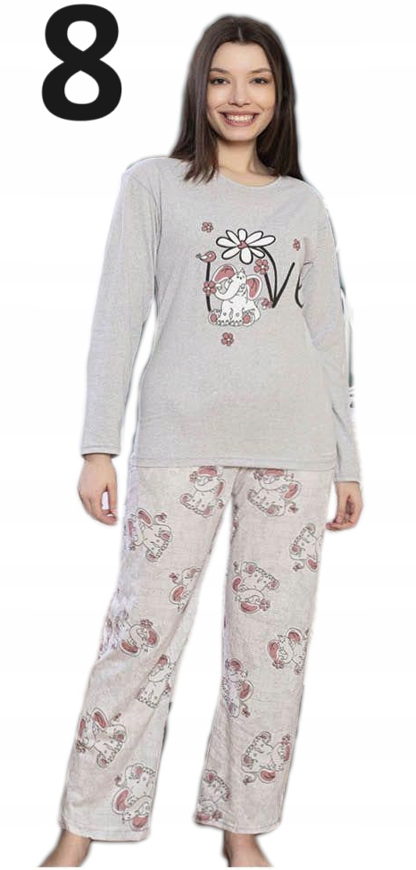 PIŻAMA DAMSKA bawełna RÓŻNE WZORY - XXL Linia plus size (duże rozmiary)