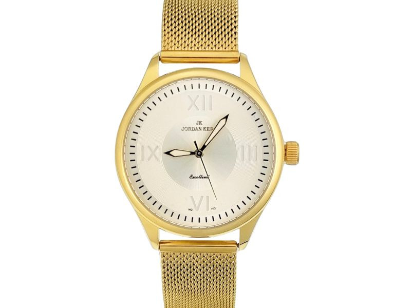 Dámské hodinky s bílým ciferníkem na náramku typu mesh, klasický vzor, dárek