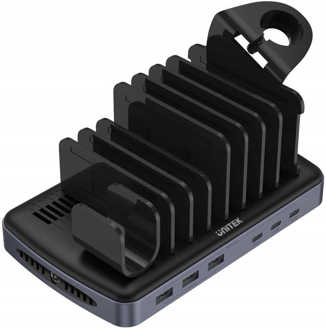 Unitek Nabíjacia stanica 3 x Usb-a 20W, 3 x Usb-c Pd 60W, 80W