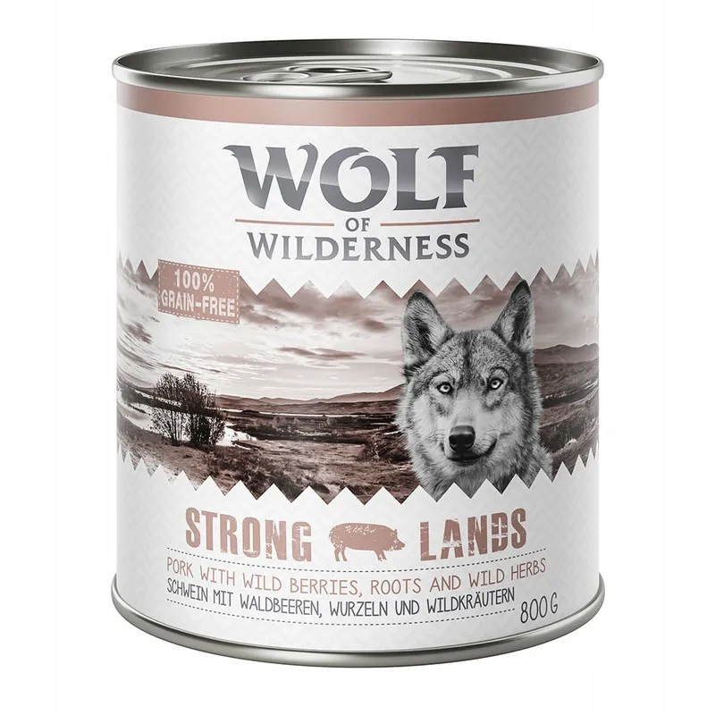 Wolf of Wilderness Monoprotein Adult, silné zeminy, vepřové maso 6 x 800 g