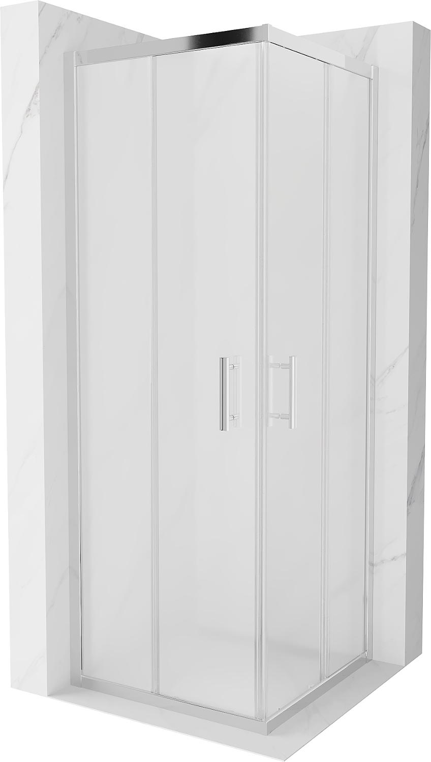 Mexen Rio čtvercový sprchový kout 70x70 cm, Vzor Mráz, Chrom