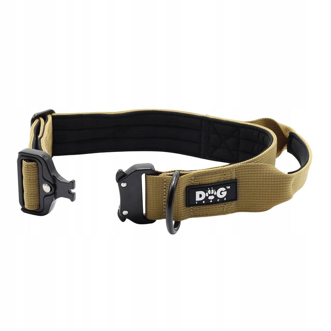 Taktický obojek pro psa s úchytem Dogtrace K9 Khaki -XL