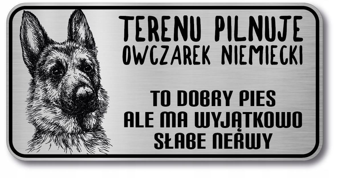 

Uwaga Pies tabliczka Owczarek Niemiecki