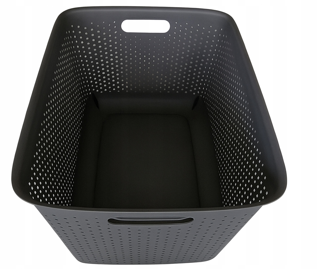 Kosz na pranie pojemnik 45 L plastikowy szary ażurowy 58×39,5×26,5 cm