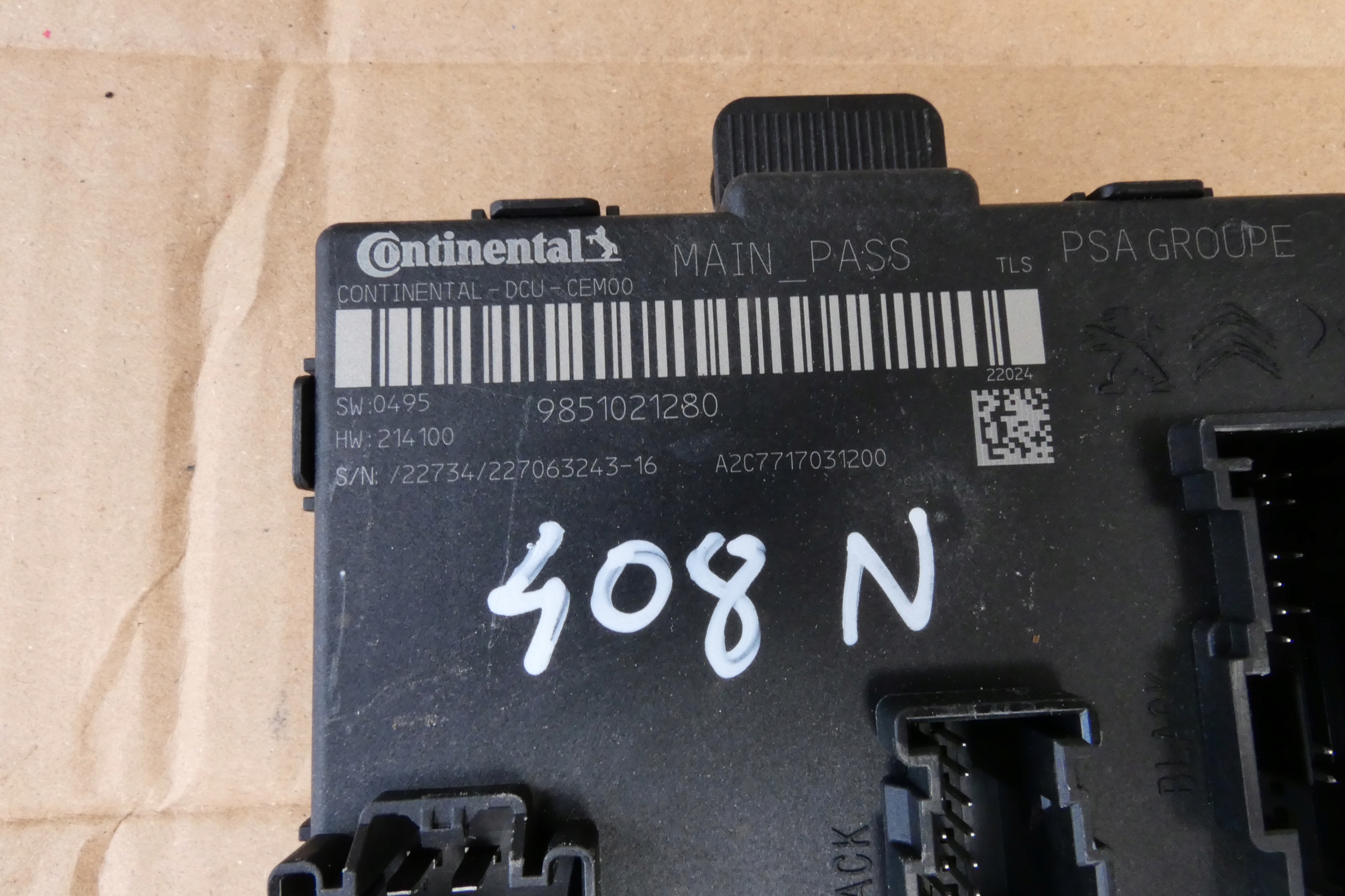 PEUGEOT 308 III P5 21r module control unit door right front 9851021280