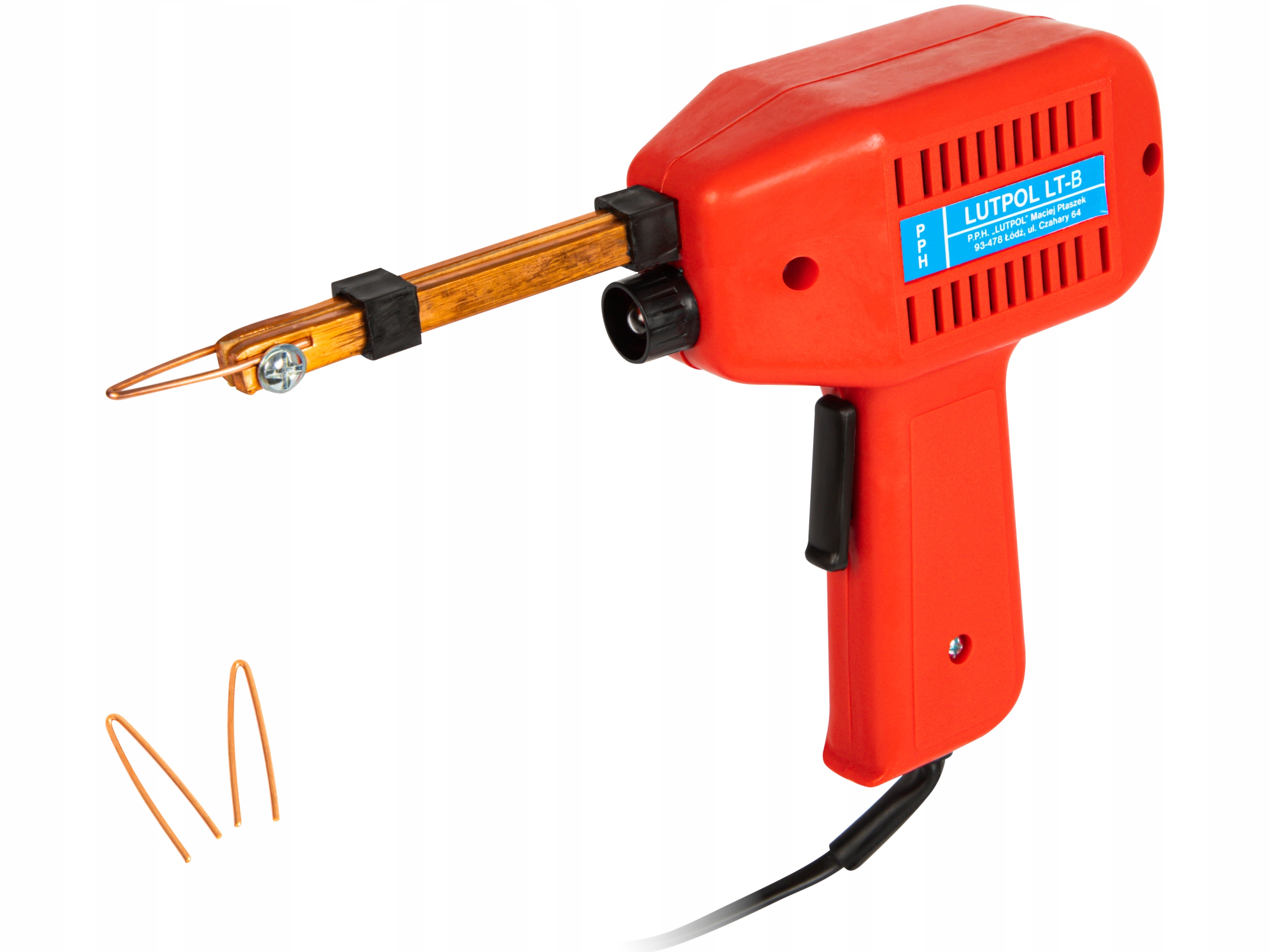 MOCNA LUTOWNICA TRANSFORMATOROWA PISTOLET LUTPOL LT-B 100W 480C Z LED GROTY Zasilanie sieciowe