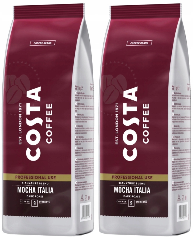 Levně Káva zrnková Signature Mocha Italia Dark Roast Costa Coffee 2x1 kg