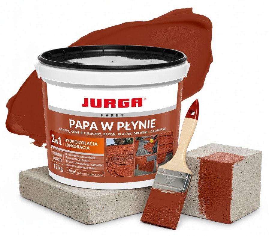 Papa w płynie uniwersalna Ceglasty Folia na Dach płot Wodoodporna 12kg