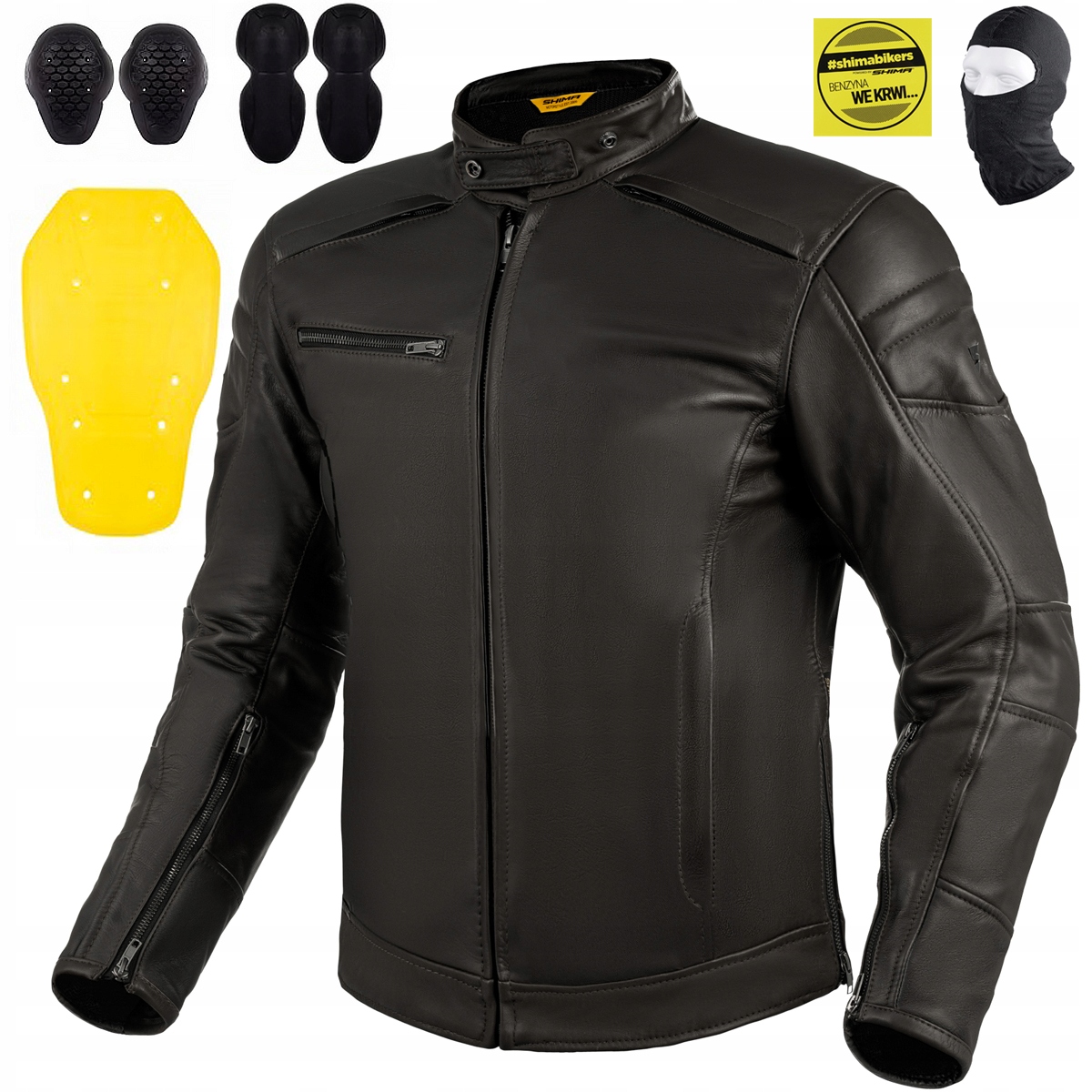 Motocyklová Bunda Shima Blake Black Pánska Kožená Vintage Darček