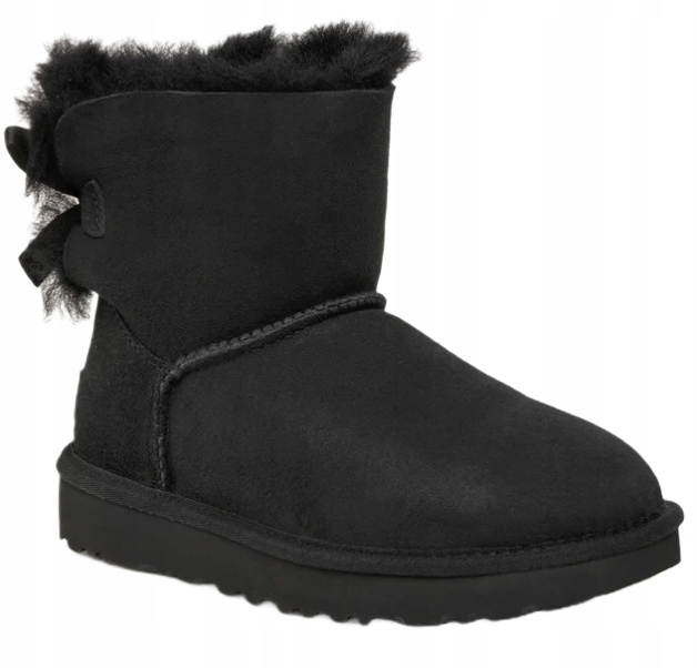 Dámské sněhule Ugg Mini Bailey Bow II černé, přírodní kůže 36 Eu