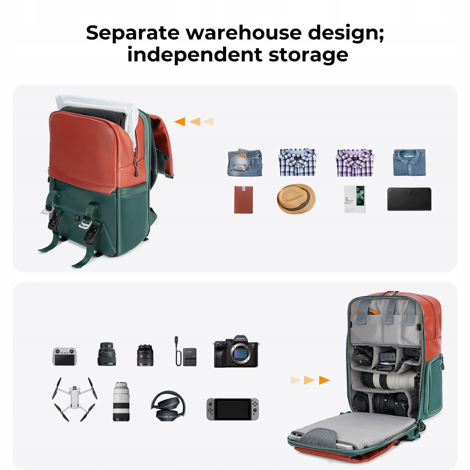 K&F CONCEPT Plecak Na Aparat Z Przegrodą Na Laptop 15-156 Cali — miniatura 3
