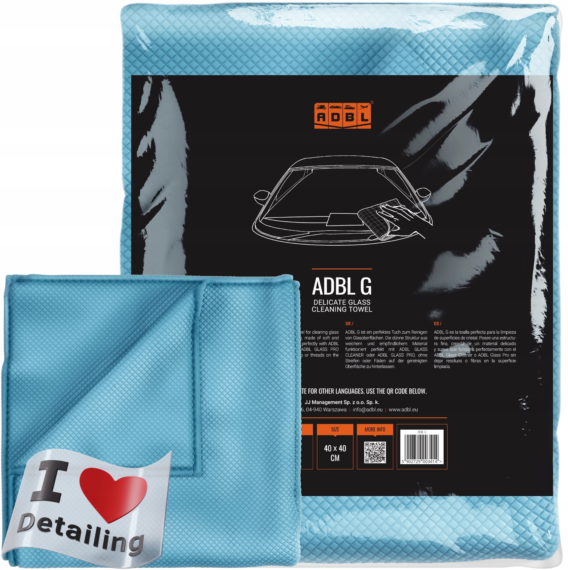 ADBL G MIKROFIBRA BEZSMUGOWA DO CZYSZCZENIA SZYB SZKŁA OKIEN 40X40 CM
