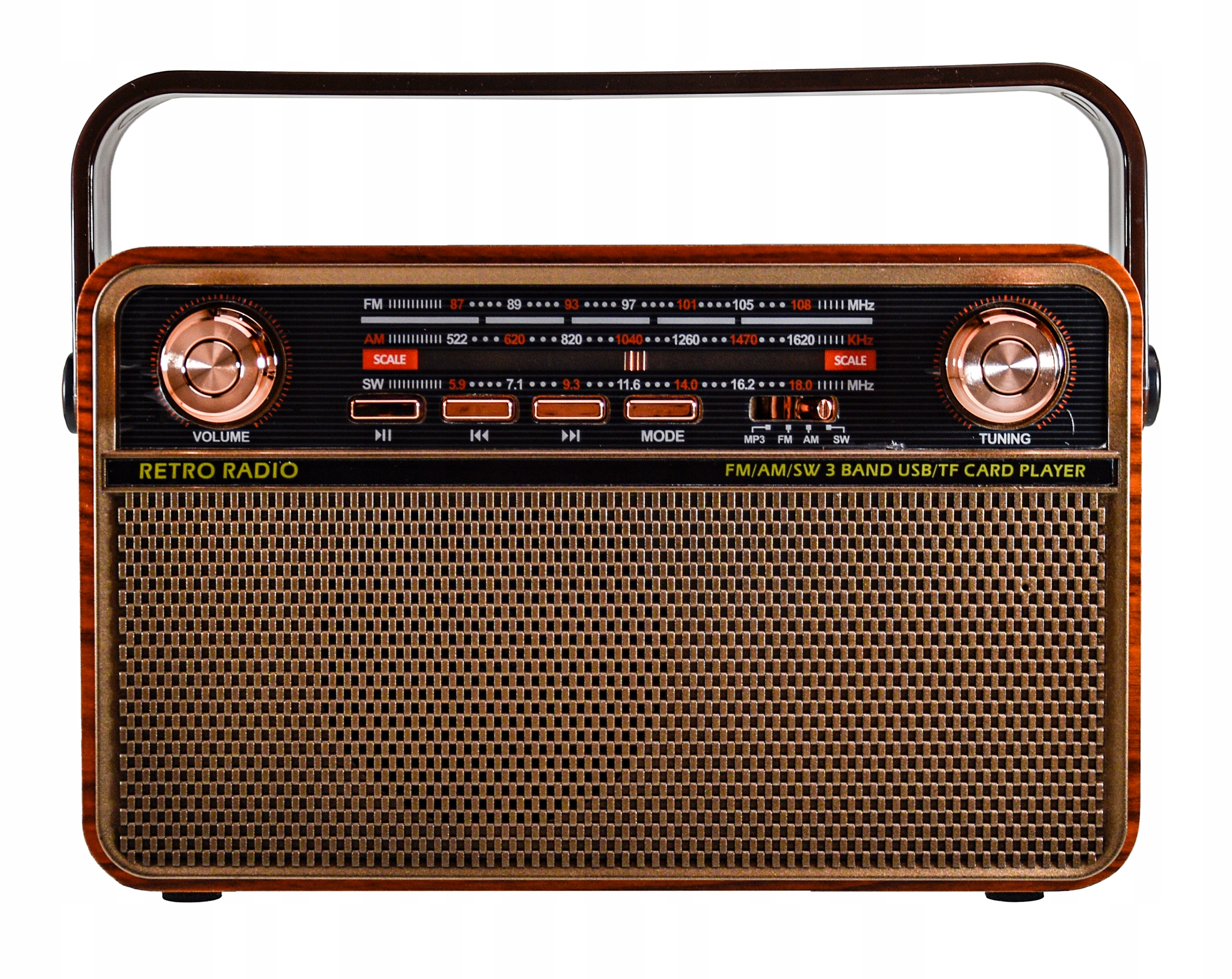 Retro Rádio Usb Bluetooth Karty Sd Am Fm Aux Reproduktor Batéria Kábel 220V