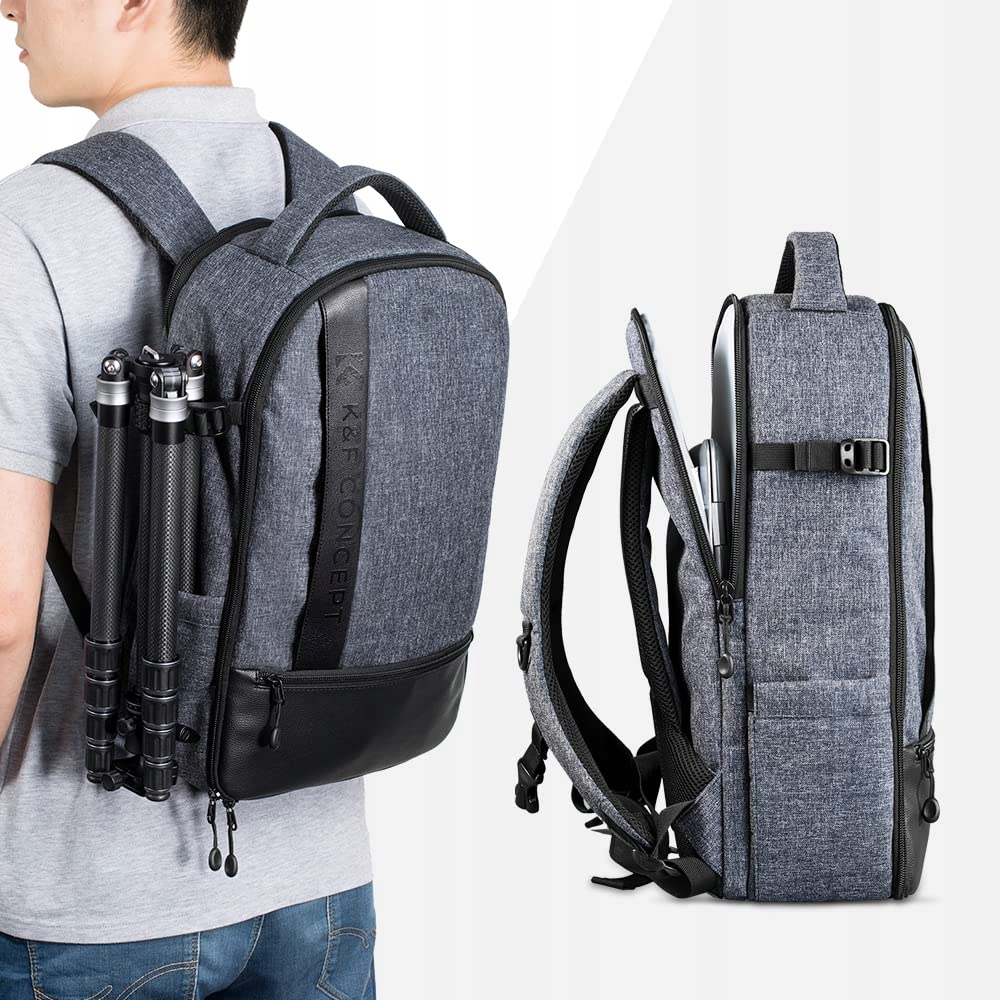 K&F CONCEPT Plecak Fotograficzny 18L na Laptop 15.6" Szaro-Czarny — miniatura 4