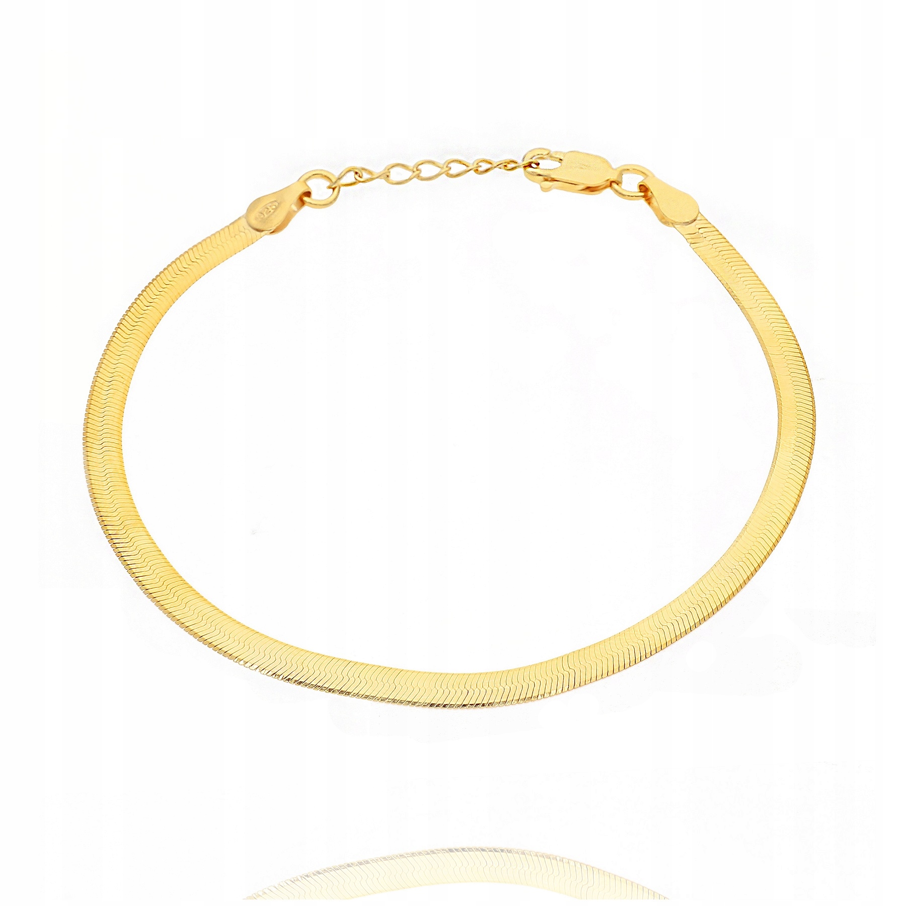 Stříbrný náramek s pozlacenou zmijkovou páskou PR.925