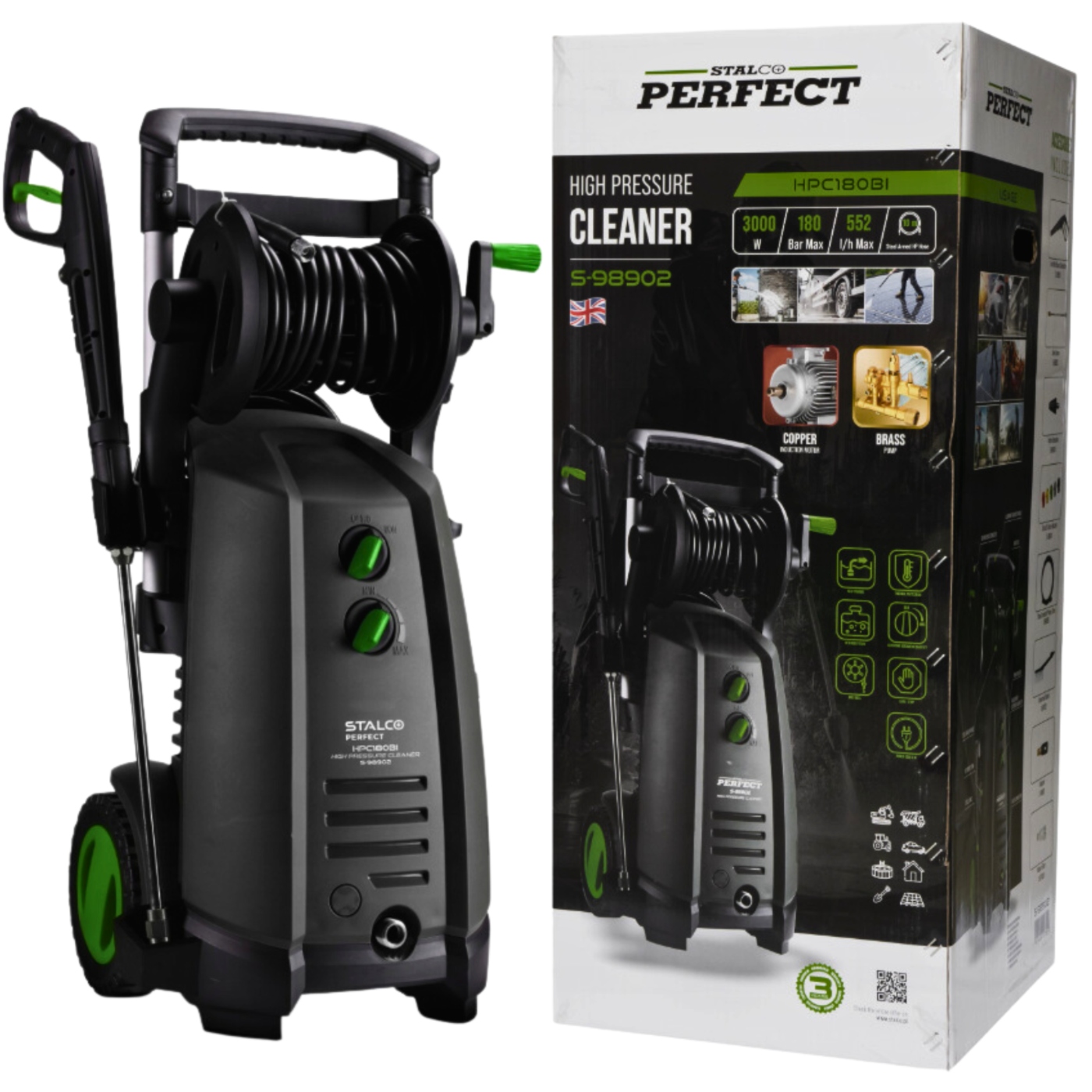 MYJKA CIŚNIENIOWA STALCO PRO 180 BAR ZESTAW PŁYN KARCHER POMPA MOSIĘŻNA Stan opakowania oryginalne