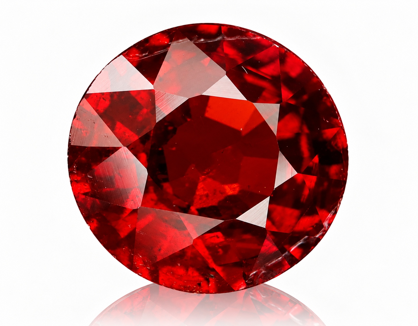 Přírodní granát Spessartyn 2.09 ct Kulatý Namibie certifikát Wbd