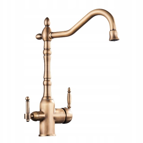 Trojcestná batéria pre filter Mosadz Old Retro