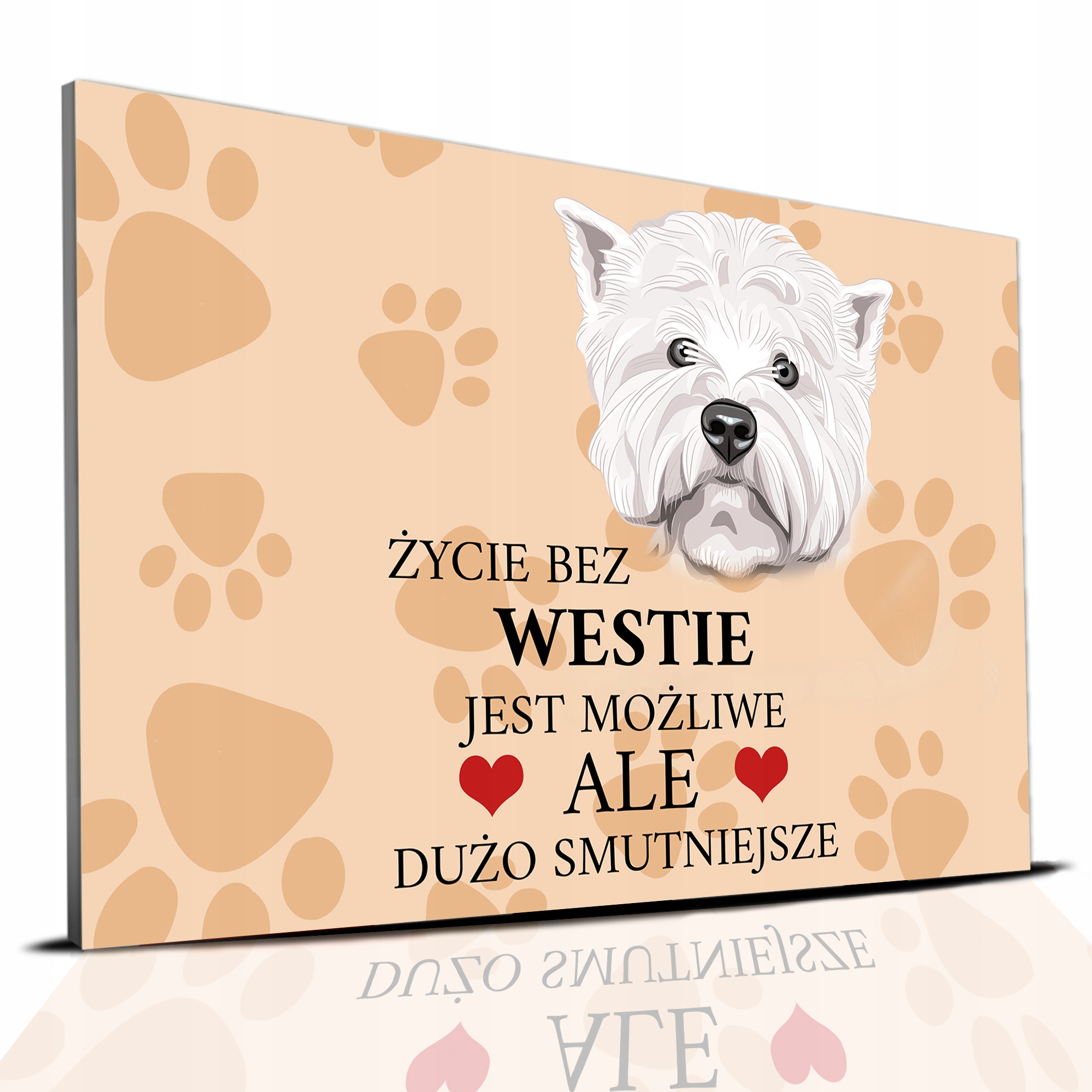 TABLICZKA PCV JASNO BRĄZOWY ŻYCIE BEZ WESTIE JEST MOŻLIWE ALE SMUTNE WZ