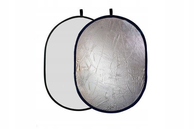 Blenda 2w1 owalna srebrno biała rozmiar 60x90cm