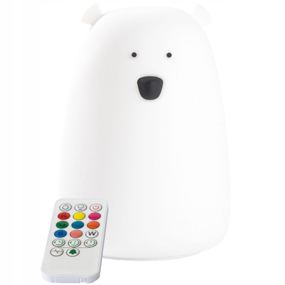 Rabbit + Friends Lampka SILIKONOWA Miś BIAŁY PILOT