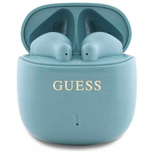 Guess Bluetooth sluchátka Tws dokovací stanice tyrkysová Classic Logo