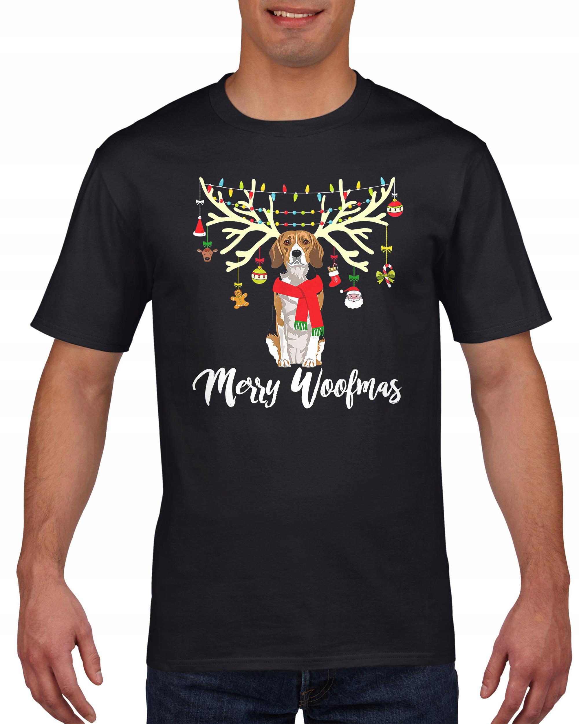 

Koszulka męska Merry Woofmas Pies Beagle M