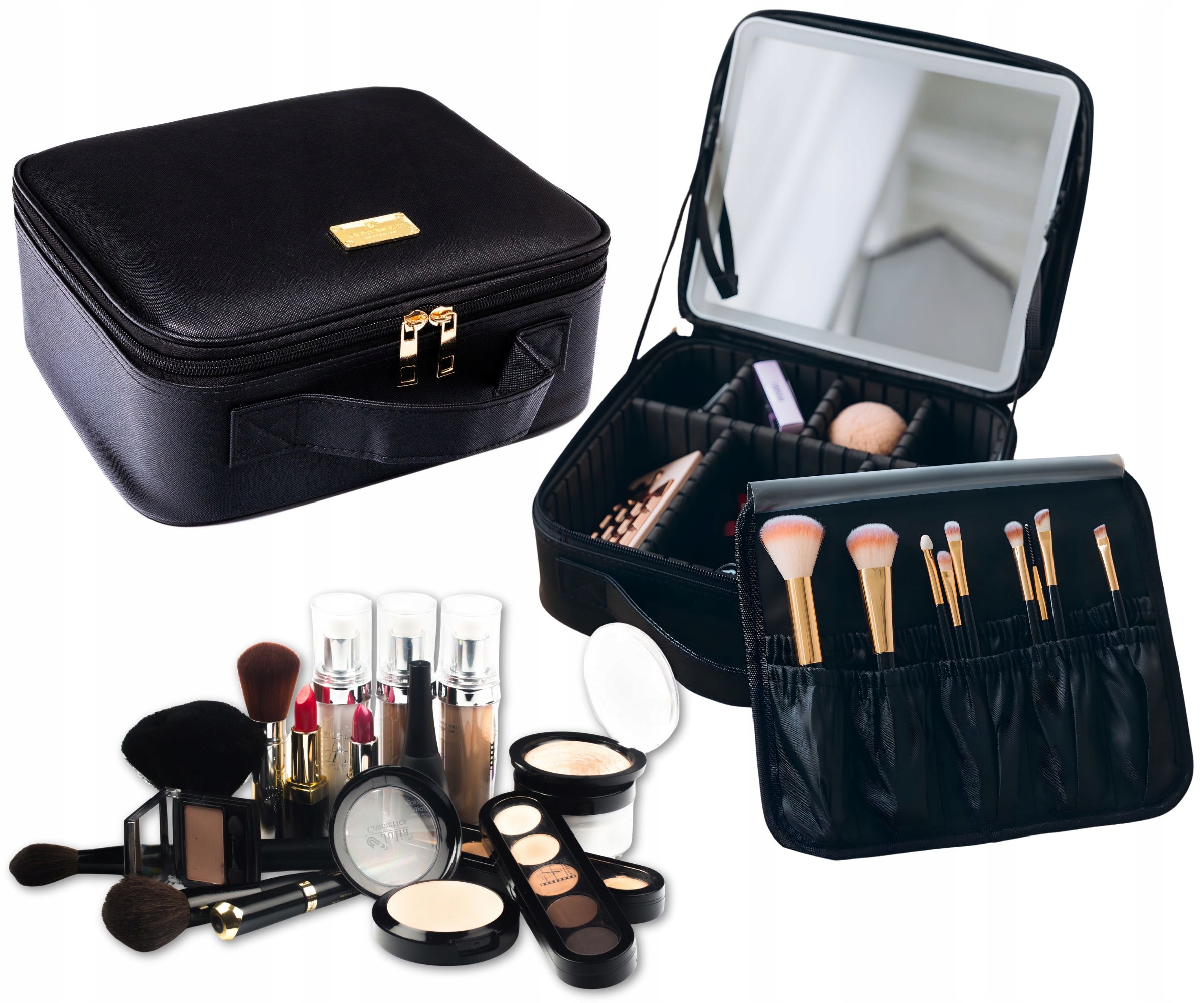 Kosmetická taštička s Led zrcátkem kufřík na líčení Dárek ke Dni žen