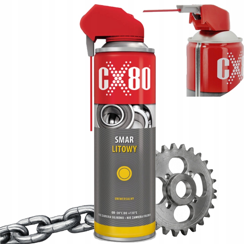 Wielozadaniowy smar litowy uniwersalny aerozol duo spray 500ml CX80
