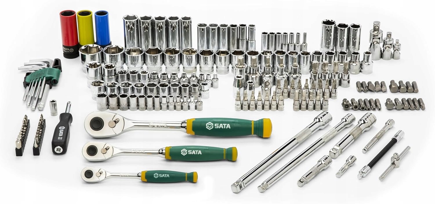 SATA ZESTAW 180 KLUCZY NASADOWYCH 1/4" 1/2" 3/8" KLUCZE AKCESORIA ST09546G EAN (GTIN) 7891645170943