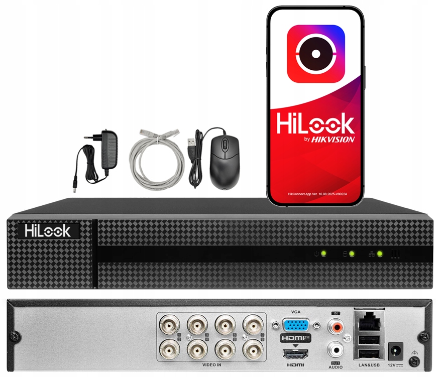 Analogový rekordér 5MPx Ahd Tvi DVR-8CH-4MP HiLook by Hikvision 8ch