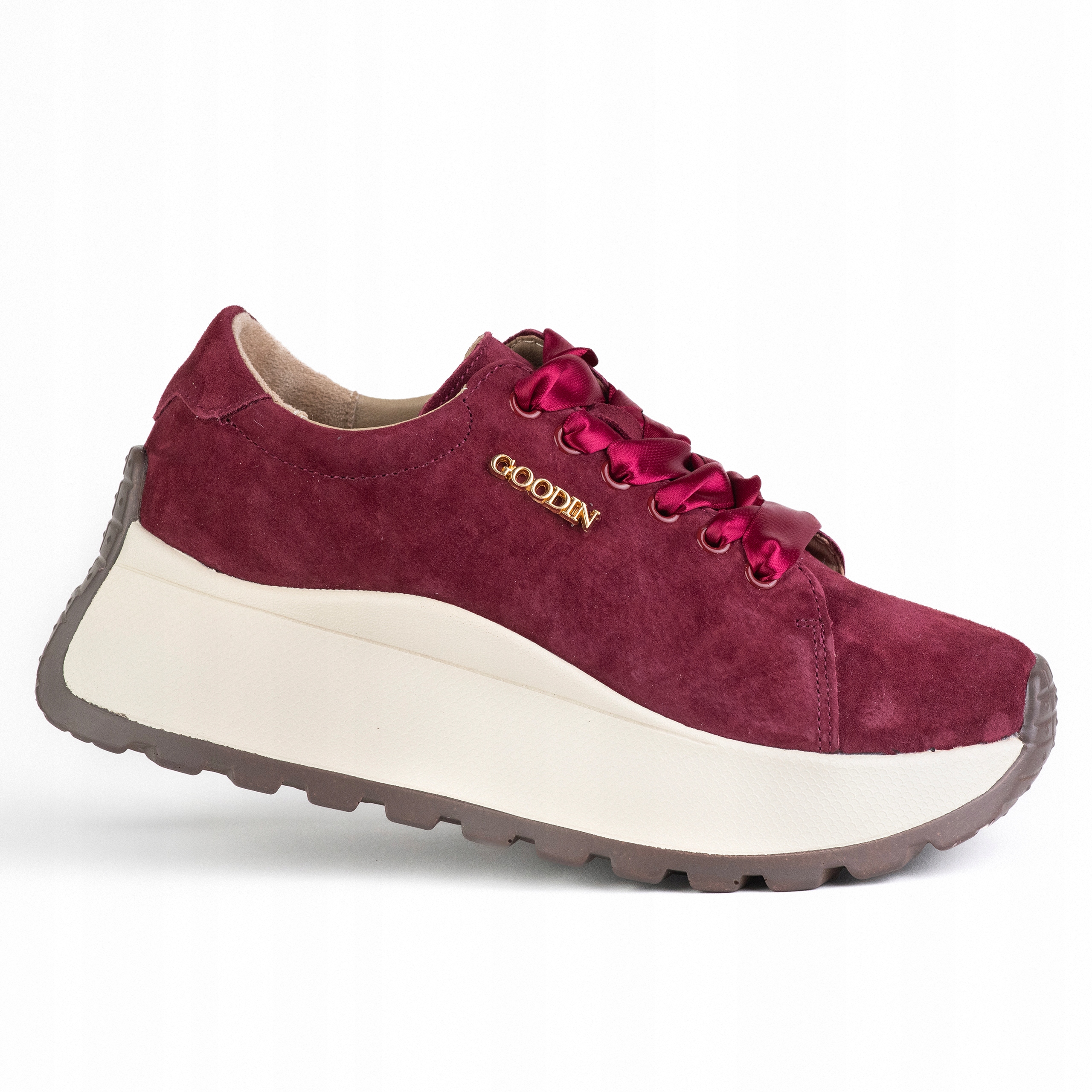 Dámské sportovní tenisky Goodin GD-140 z městské kůže casual burgundské barvy 38