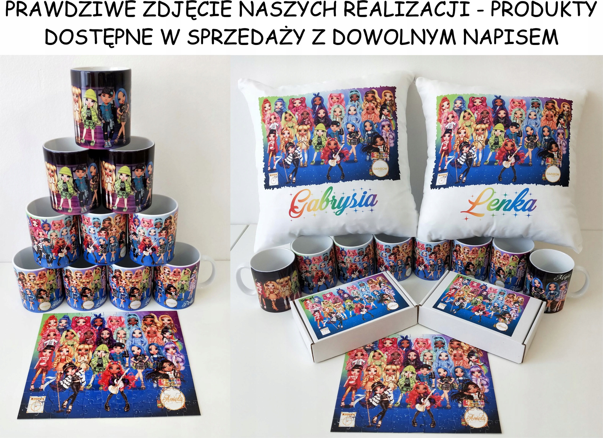 Puzzle + IMIĘ + pudełko MINECRAFT A4 110 Materiał karton papier