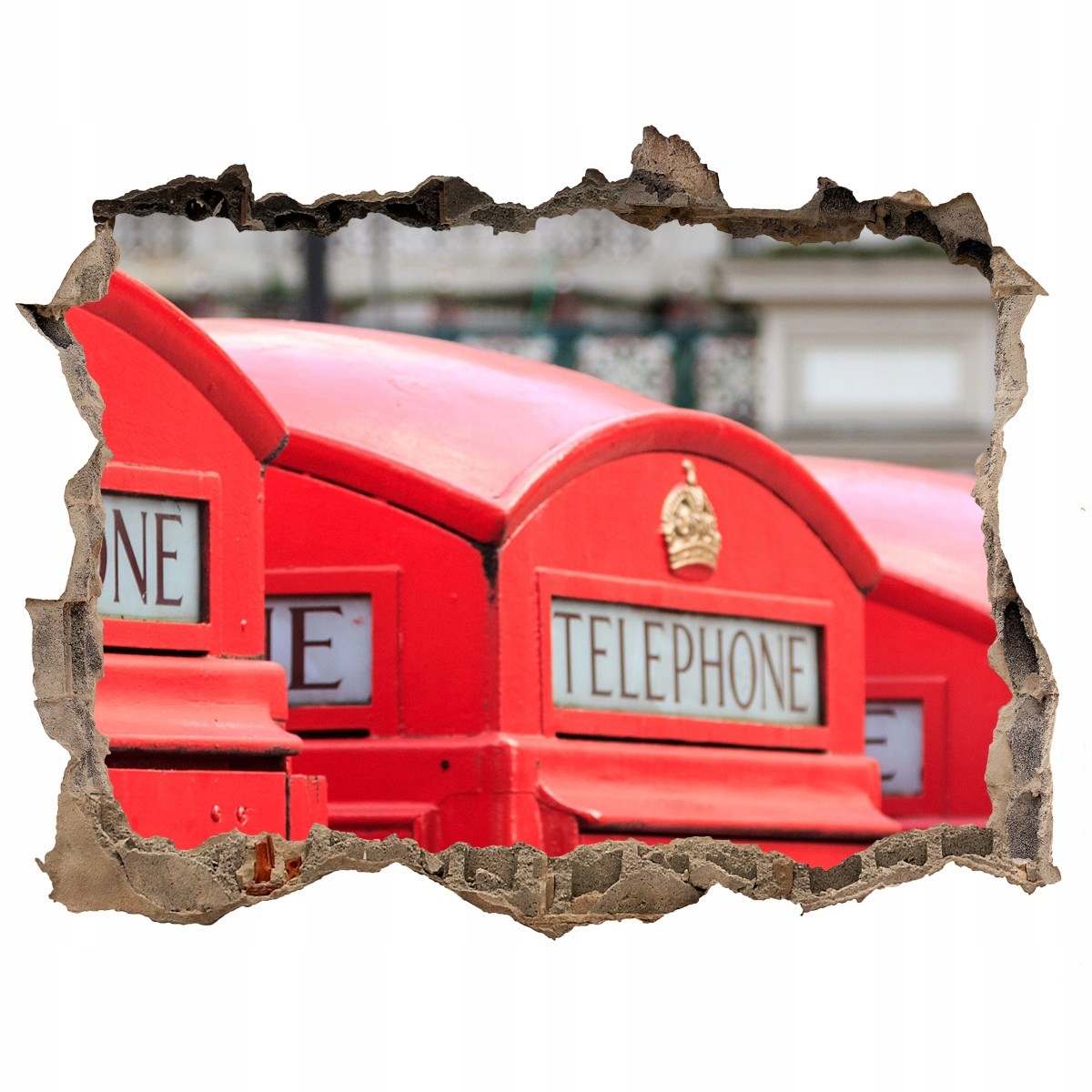 

Fototapeta dziura na ścianę 3d Budka telefoniczna