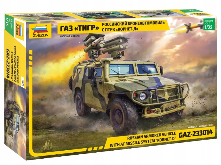 Zvezda 3682 1/35 GAZ-233014 "tiger" s At raketovým systémem "Kornet D"