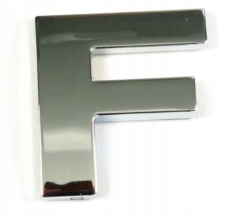 Gratisy# Naklejka Chrom 3D Emblemat Litera F