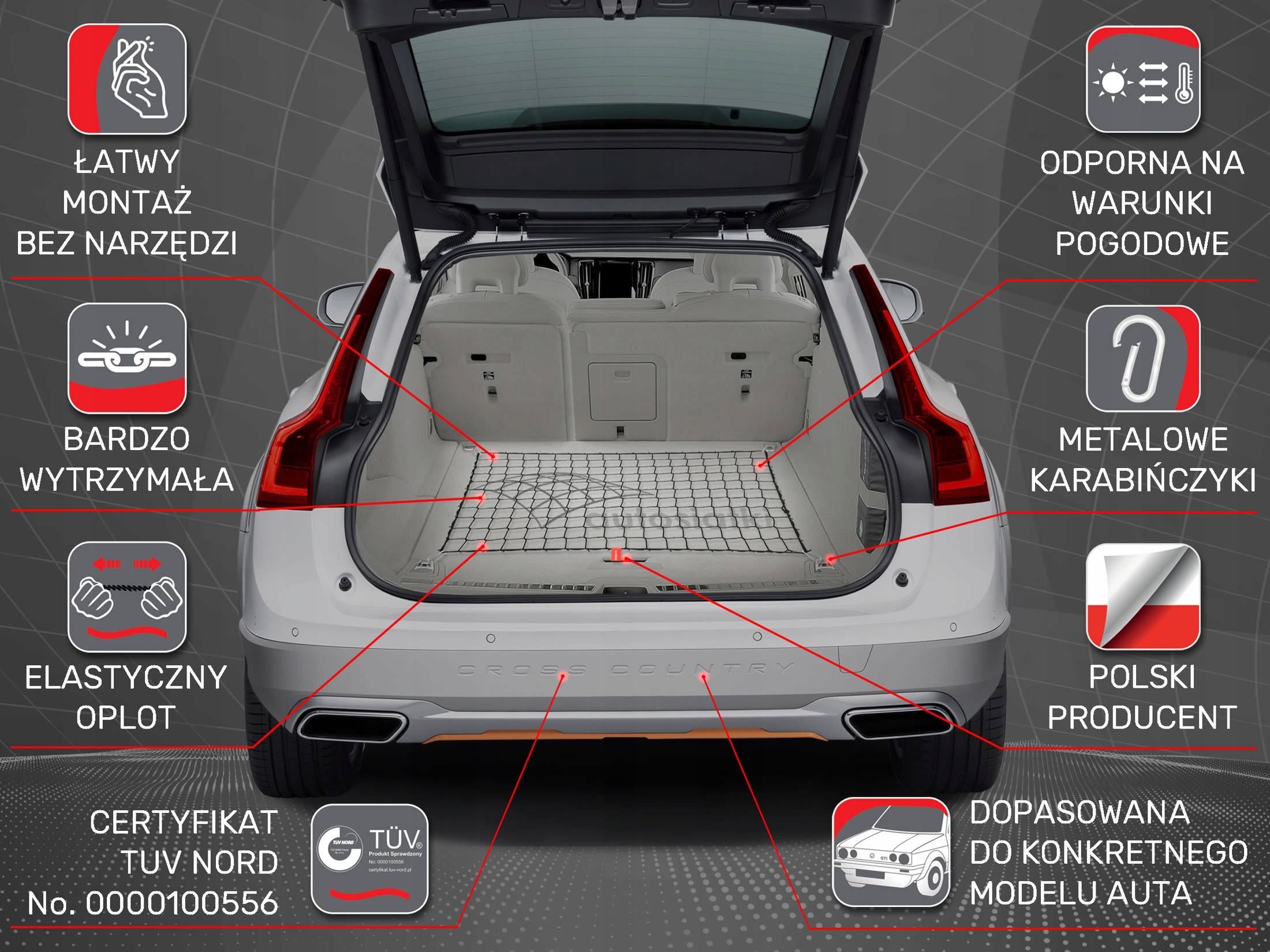 СЕТКОЙ DOCISKAJACA DO БАГАЖНИКА AUDI Q2 AUTOСЕТКОЙ фото 3