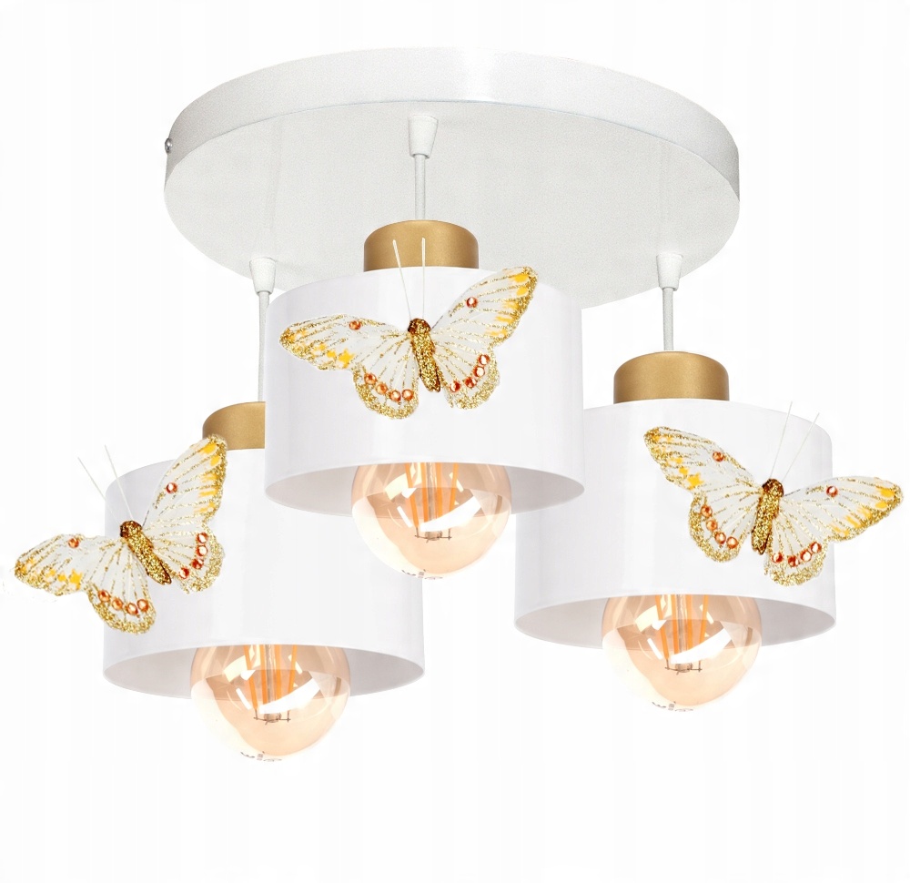 

Lampa Wisząca Regulowana Loft Motylek 3 Złota