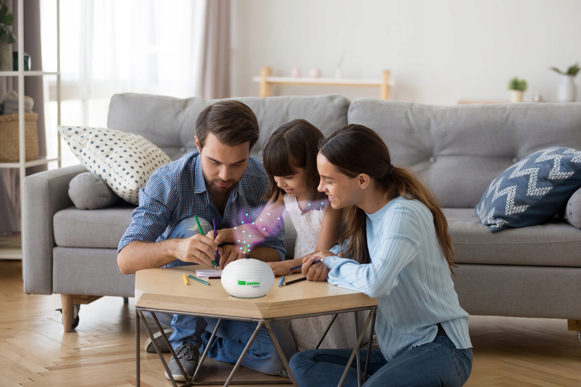 JONIZATOR OCZYSZCZACZ POWIETRZA SZKLANY IONIZER 25-45 MLN JONÓW UJEMNYCH Kolor dominujący biały