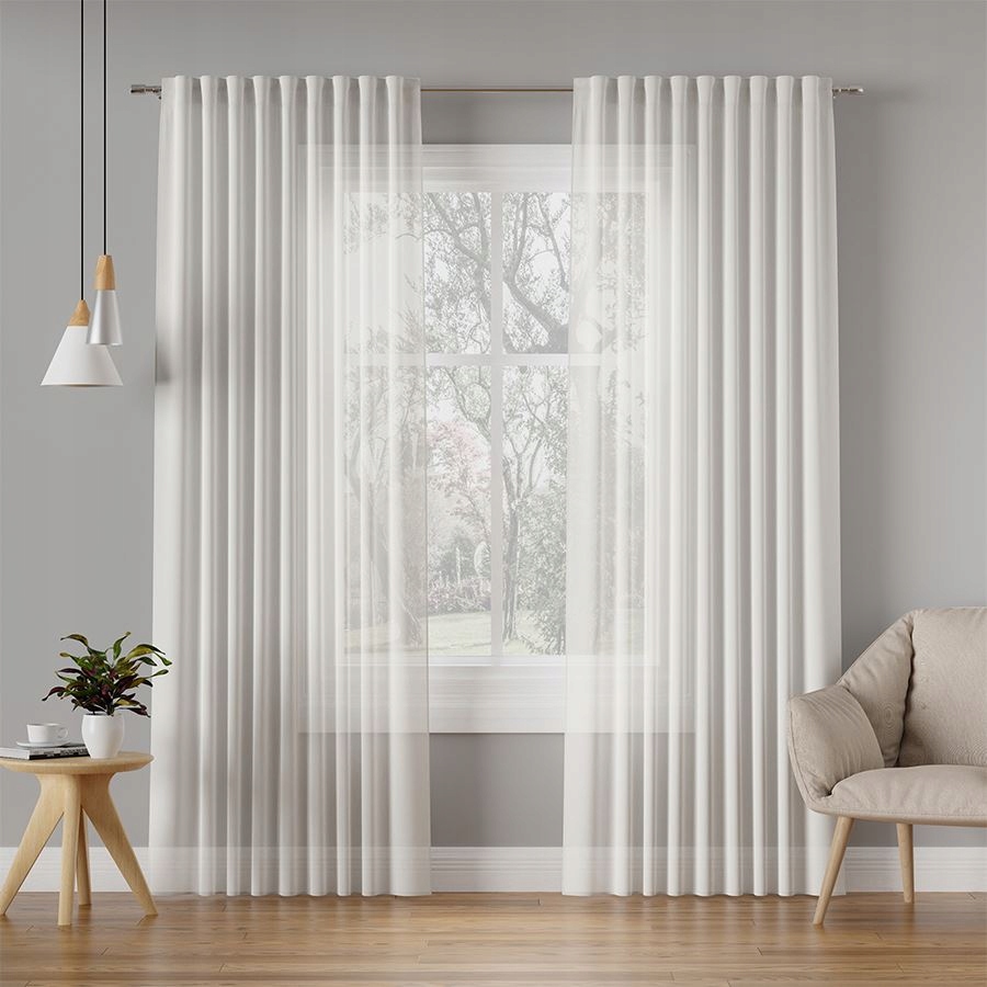 

Zasłona gotowa na taśmie Basic biały 145x300 cm