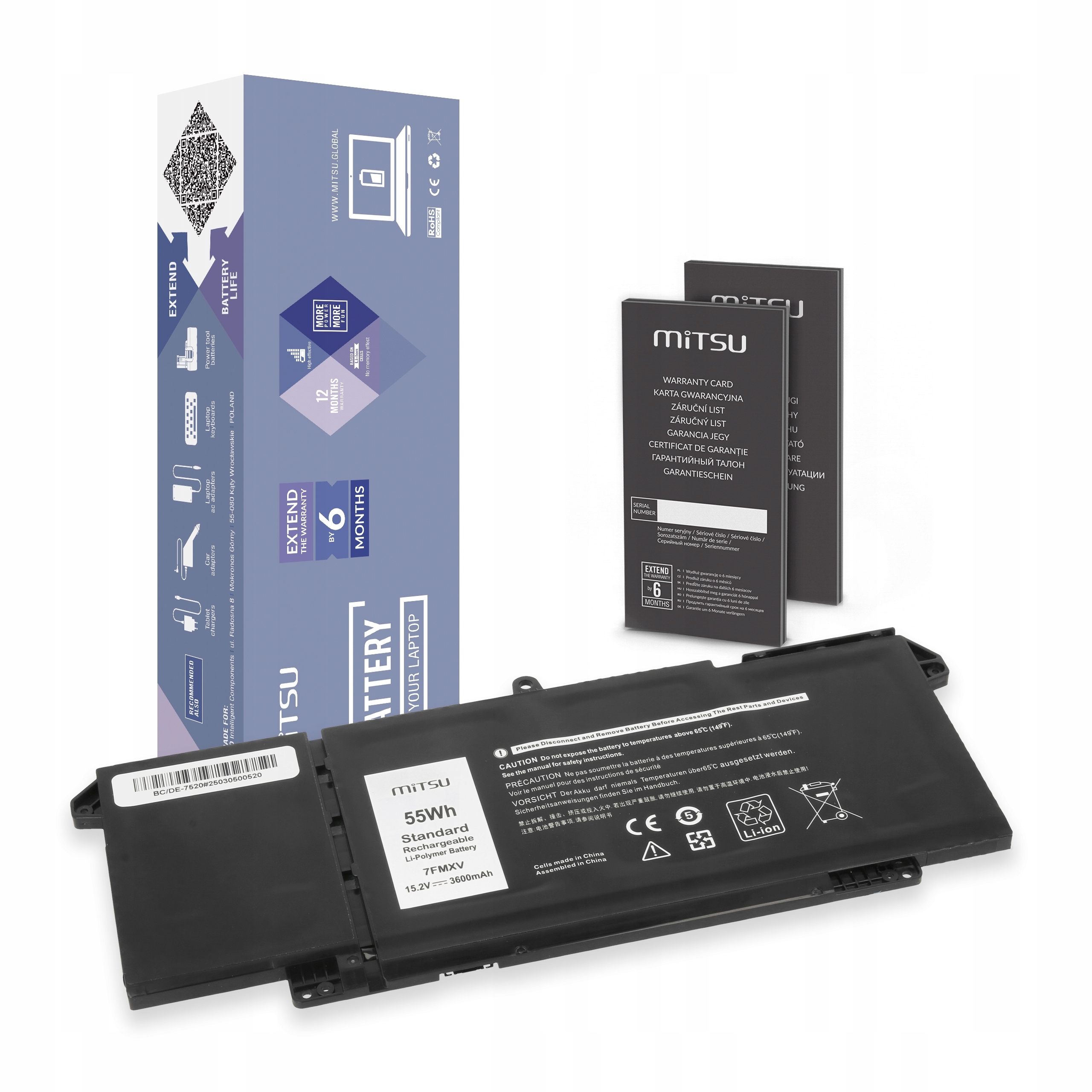 Bateria do Dell Latitude 5320 7320 7420 7520 07FMXV 7FMXV 9JM71