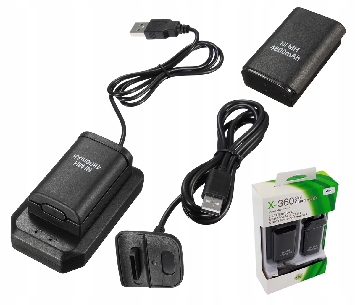 

Ładowarka Pad Xbox 360 2 x Bateria Kabel Usb