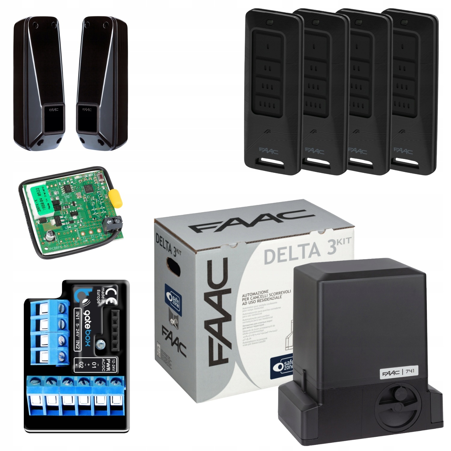 Faac DELTA3+ Moduł WiFi Pilot XT4FDS 4szt napęd bramy przesuwnej
