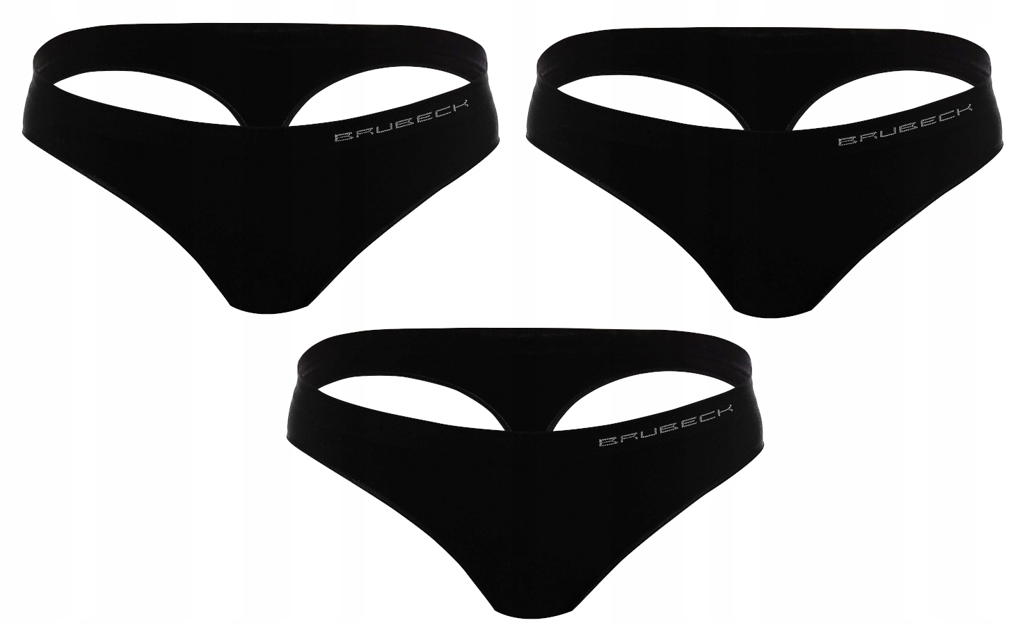 

Bezszwowe Stringi Brubeck Cotton |3-pack|Czarny| M