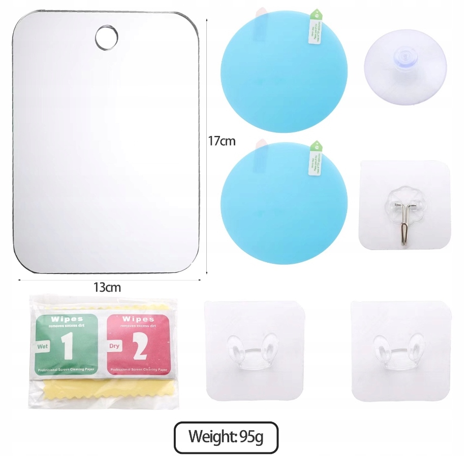 Lustro pod Prysznic Przeciwmgielne Akrylowe Lusterko z Przyssawką EAN (GTIN) 5702092670370