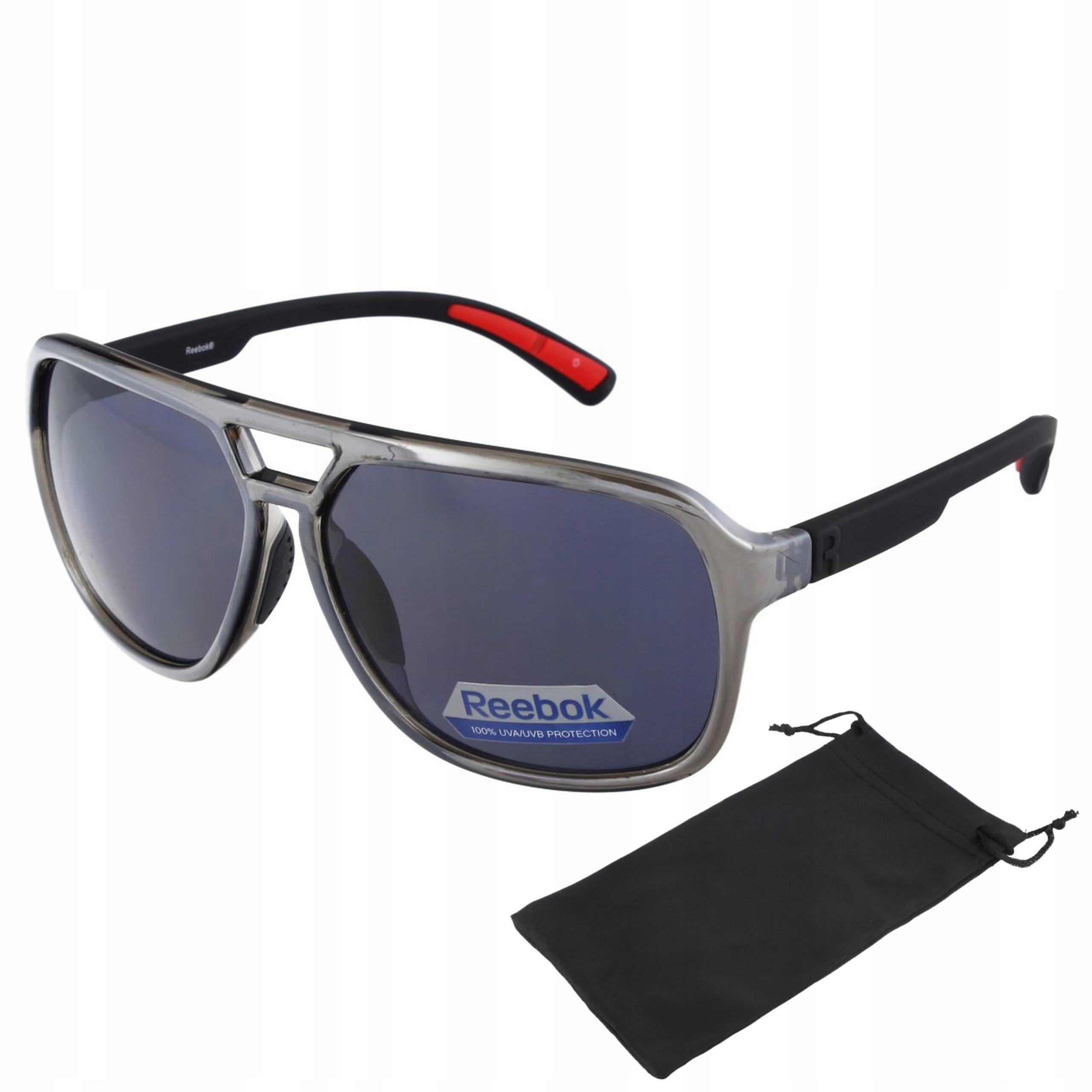 25 Reebok Okulary Przeciwsłoneczne sportowe z etui Classic 3 Blk 14208
