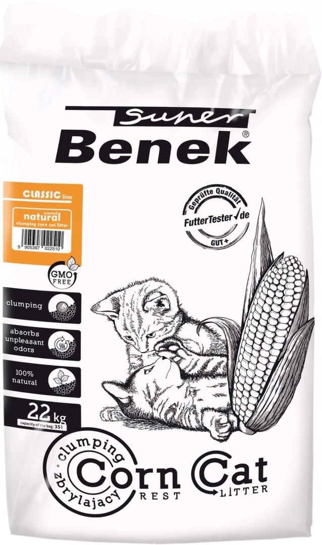 Levně Benek Corn Stelivo Kukuřičná vůně Přírodní 35L Certech-Super Ben