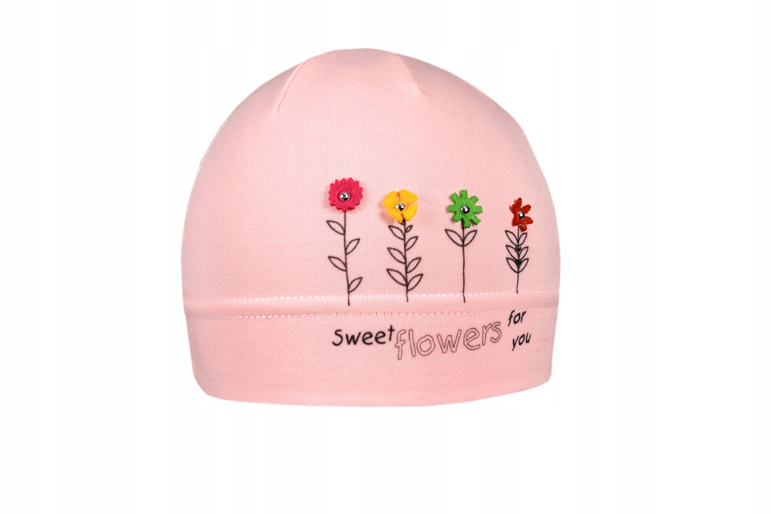 CZAPECZKA BAWEŁNIANA DZIEWCZĘCA NIEMOWLĘCA NADRUK