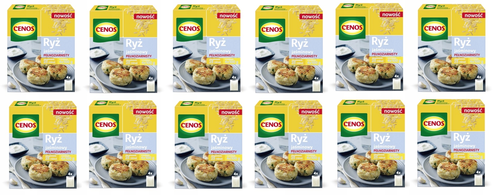12x 400g Cenos ryż jaśminowy pełnoziarnisty w torebkach Karton