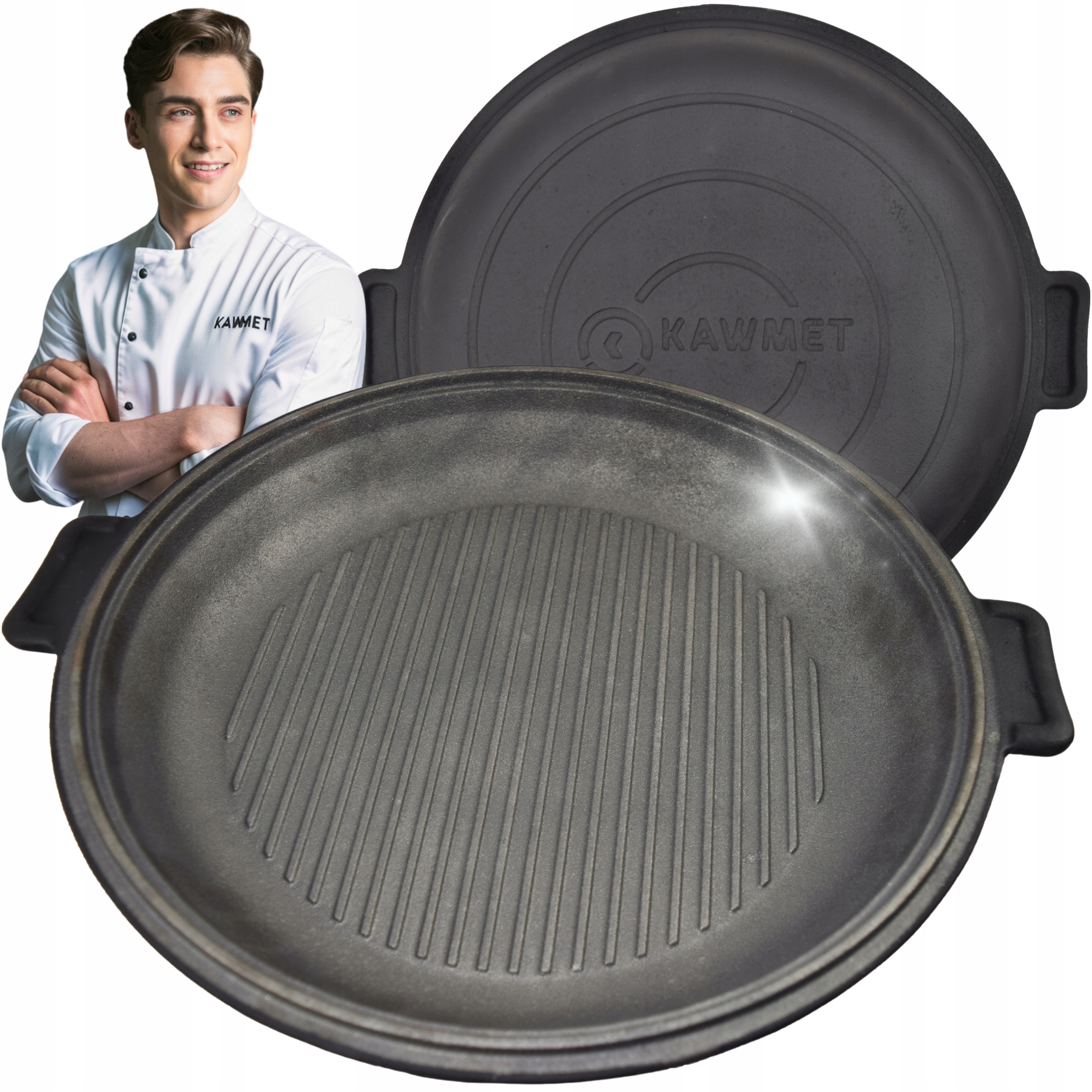 Patelnia żeliwna grillowa taca na kociołek węgierski myśliwski grill 2,5l